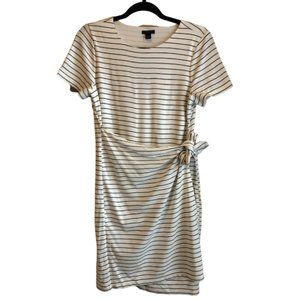 Ann Taylor Petite Striped Side Tie Dress
